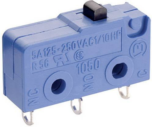 Marquardt Mikroschalter 1050.1122, Blau, 250 V/AC, 5A, 1 x Aus/(Ein) tastend - Bild 1