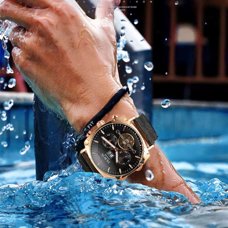 SKROX Armbanduhr, Automatik, Edelstahl, Silber, Milanaise, Eckig, Herren - Bild 2
