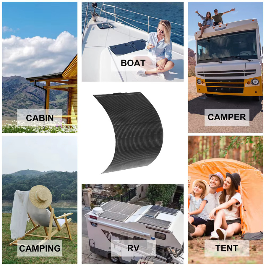 Flexibles Photovoltaikpanel von xinpuguang in Schwarz für 12V Batterien, geeignet für Haus, Balkon, Wohnmobil und Boot - Bild 3