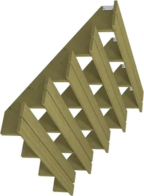 Plus A/S Terrassentreppe mit 5 Stufen aus druckimprägniertem Holz NTR Kl A, B/H/T: 125 x 180 x 85 cm - Bild 1