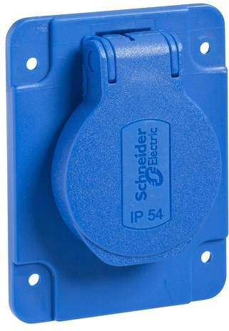 Schneider Electric PKN61B Einbaudose mit 1-fach Steckdose in Blau, IP54, Wandmontage - Bild 1