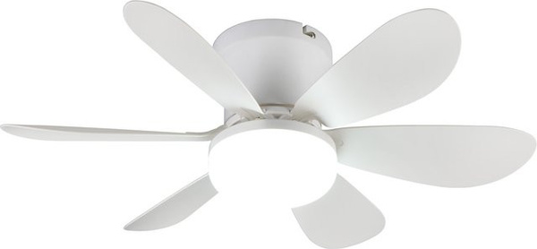 LED Deckenventilator Lund von Reality Leuchten in Weiß matt mit Fernbedienung, dimmbar und Timer