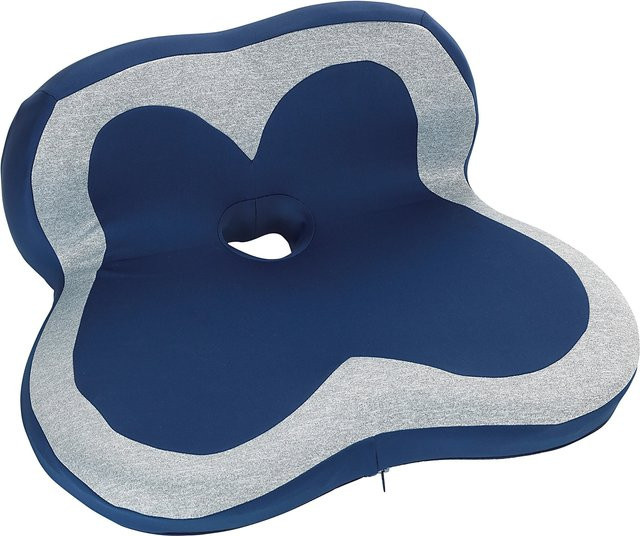 Sitz- und Lendenkissen 2 in 1 von MODERNE HAUSFRAU aus Memory Foam in Blau - Bild 1