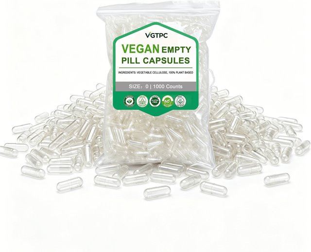 HPMC Vegetarische Leerkapseln, Größe 00, Transparent, 5000 Stück - Bild 1