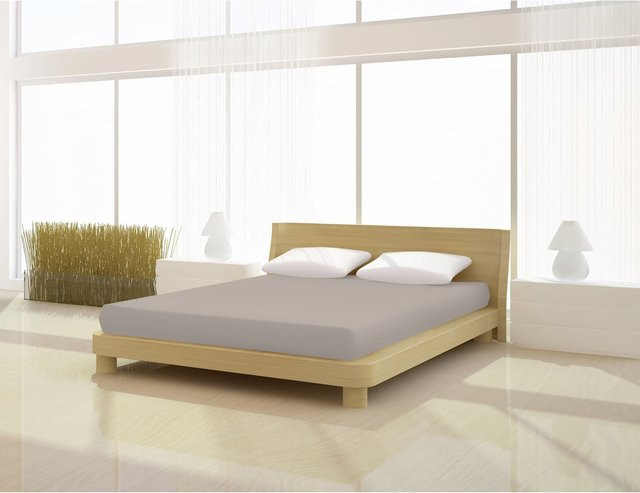 Mr. Sandman Spannbetttuch Fein Jersey de luxe in Grau, B/T: 180 x 200 cm - Bild 1