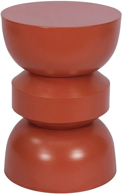 Vente-unique Gartenbeistelltisch Toqo aus Metall in Terracotta Orange, UV-beständig, Durchmesser: 35 cm - Bild 1