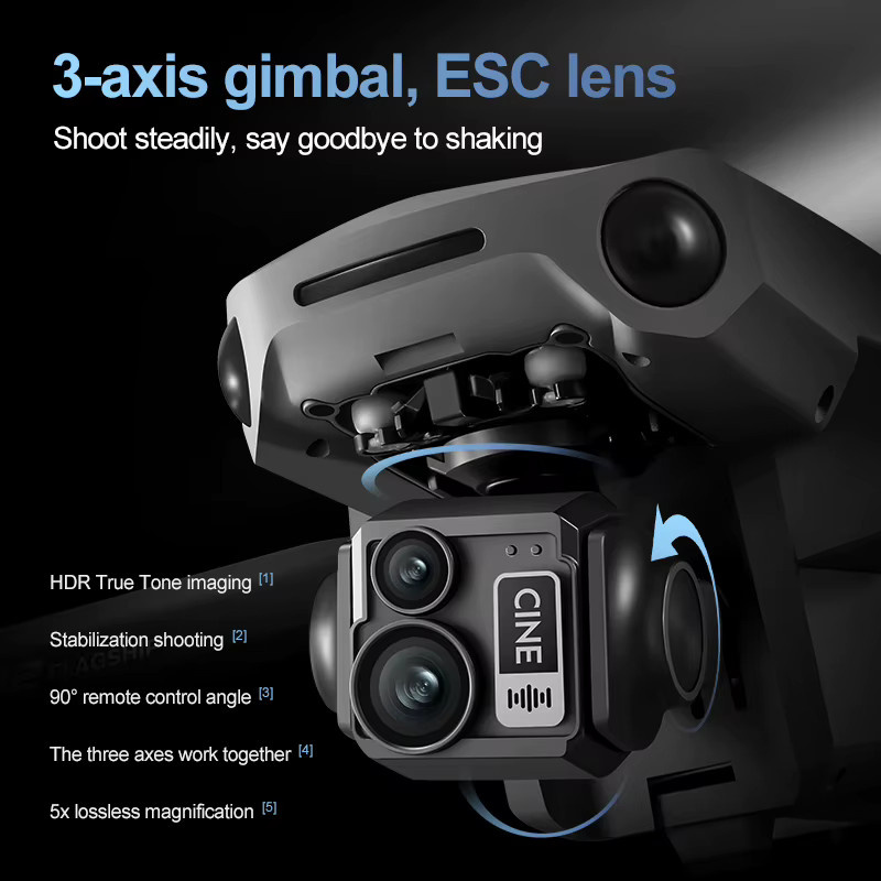 Tccicadas 8K RC-Drohne mit 3-Achsen-Gimbal, 7,2-Zoll-Touchscreen FPV-Fernbedienung, Hindernisvermeidung, GPS-Rückkehr und Airdrop in Grau - Bild 2