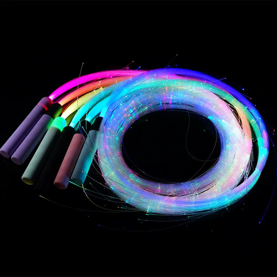 Bunte LED-Glasfaser-Tanzpeitsche mit 360 Grad Rotation für Party und Nachtatmosphäre in RGB-Farben - Bild 2