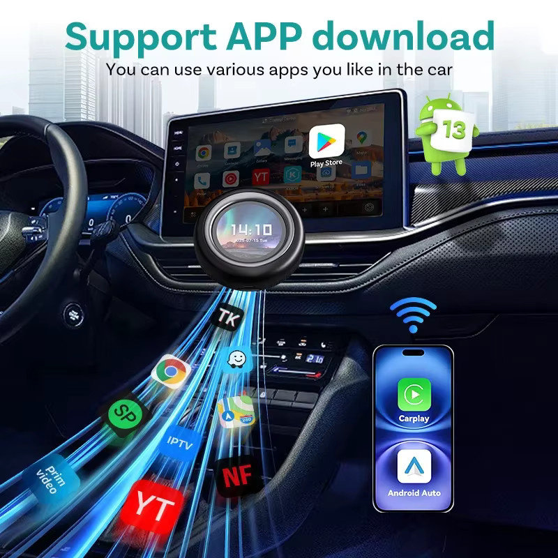 OTTOCAST Express V2 PRO Android AI Box mit Wireless CarPlay und Android Auto für Netflix und Youtube in Schwarz - Bild 2