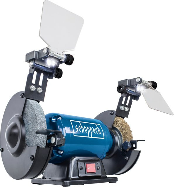 Scheppach Doppelschleifer SM150LB in Blau mit Schleifscheibe und Bürste - Bild 1