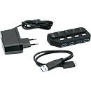 MediaRange USB 3.0-Hub mit 4 schaltbaren USB-A Anschlüssen in Schwarz - Bild 2