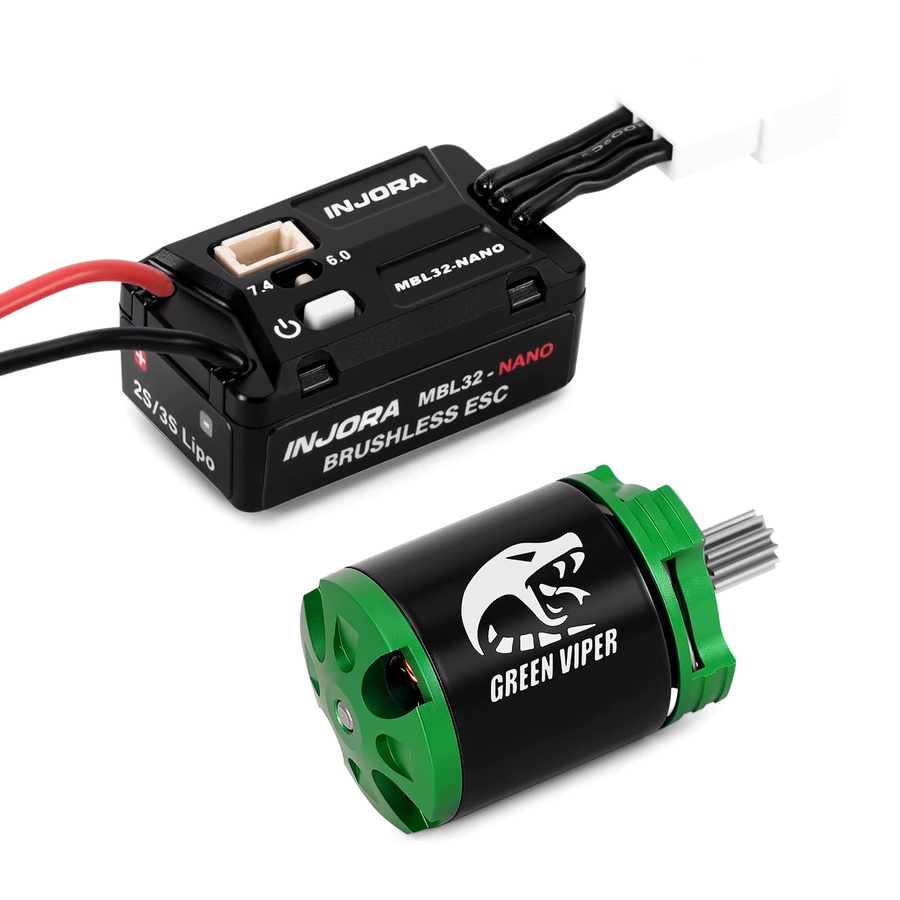 INJORA MBL32-NANO Bürstenloser ESC & 1621 Green Viper Motor 4300KV, 1:30 - Bild 2