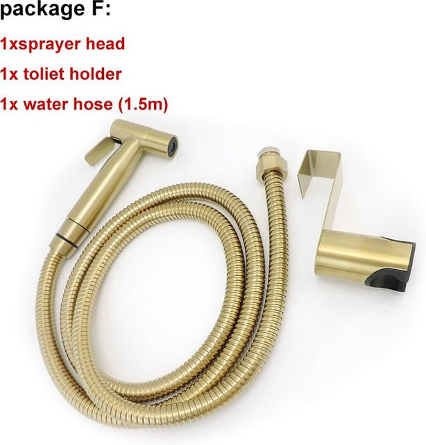 XHJ12 Bidet Spray Set aus Edelstahl in Gold gebürstet mit Handbrause und Schlauch für das Badezimmer - Bild 1
