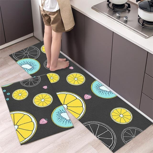 Yiran Furniture Küchenbodenmatte im nordischen Stil mit Streifenmuster, waschbar und rutschfest, Mehrfarbig, B: 40 cm, L: 60 cm oder 120 cm - Bild 1