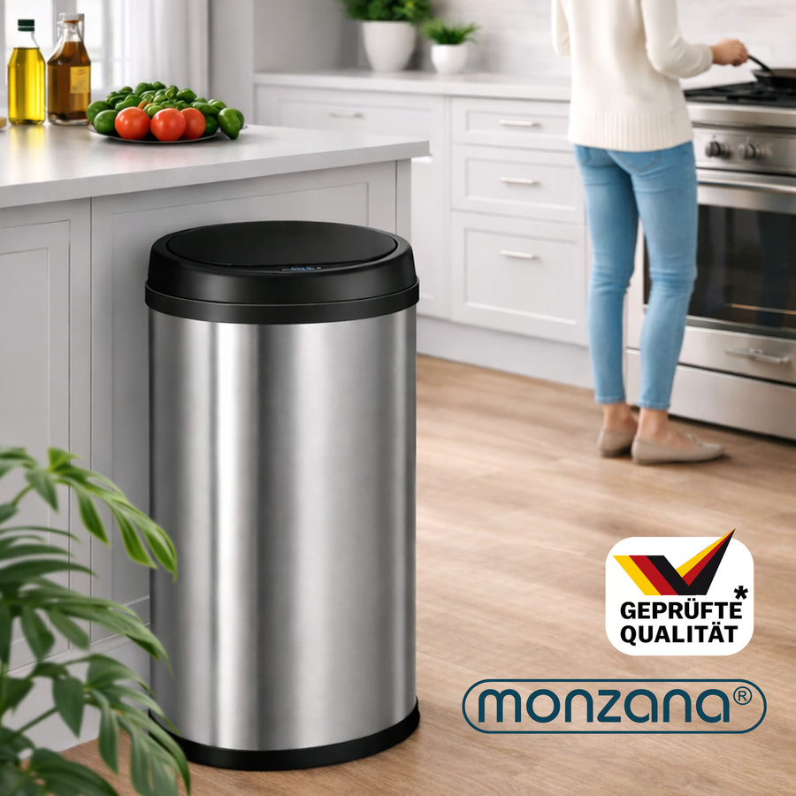 MONZANA Sensor Mülleimer aus Edelstahl in Silber 30L - Bild 2