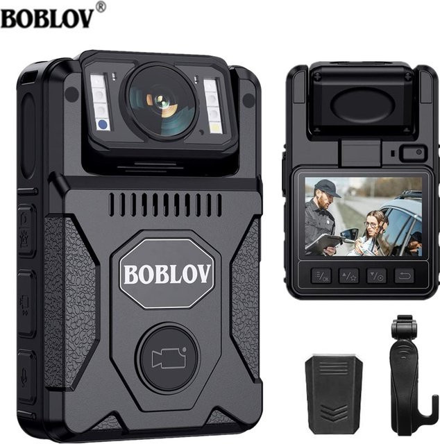 BOBLOV M7 1080P HD Action Cam mit GPS und 4000 mAh Akku, schwarze Bodycam für Sport und Auto - Bild 1