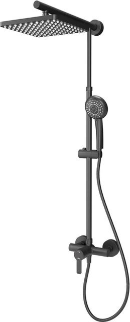 Schulte Duschsystem Classic mit Einhebelmischer in Schwarz, H x T: 155,4 x 43,4 cm - Bild 1