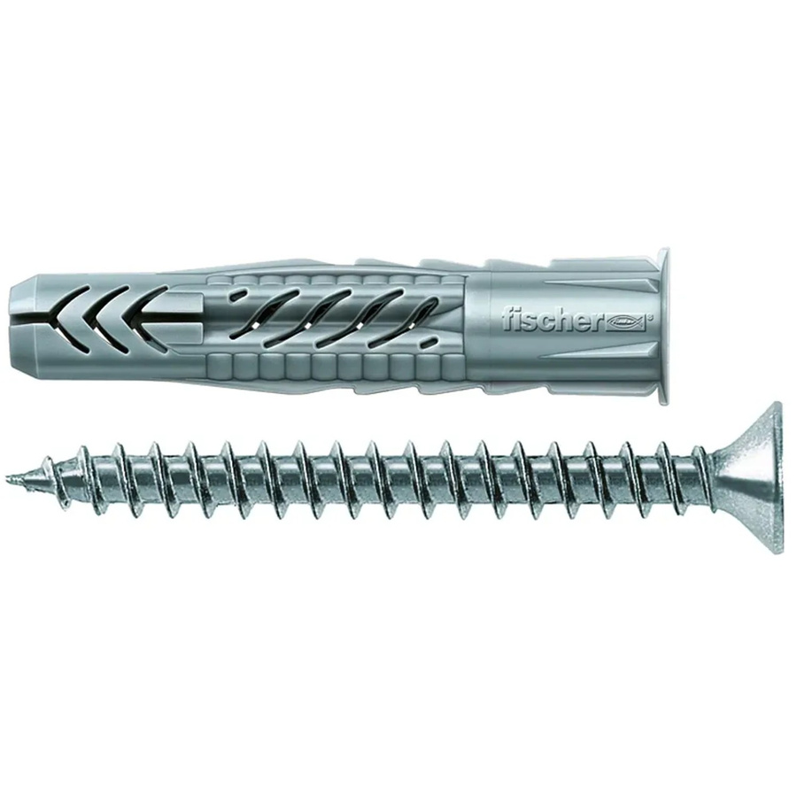 Fischer Universaldübel UX 6 x 50 R S/20 aus Nylon in Grau mit Schraube (25 Stück) - Bild 2