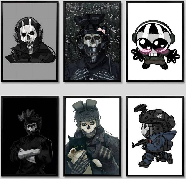 COD Call Of Duty Ghosts Poster selbstklebender wasserfester Papieraufkleber für Wanddekoration - Bild 1