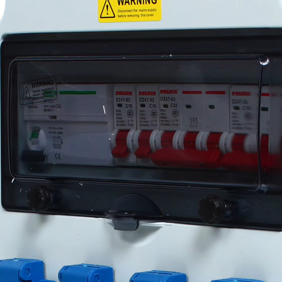 Bymaocar Stromverteilerkasten Elektrischer Sicherungsverteilerkasten in Weiß für Baustellen, Werkstätten und Fabriken - Bild 6