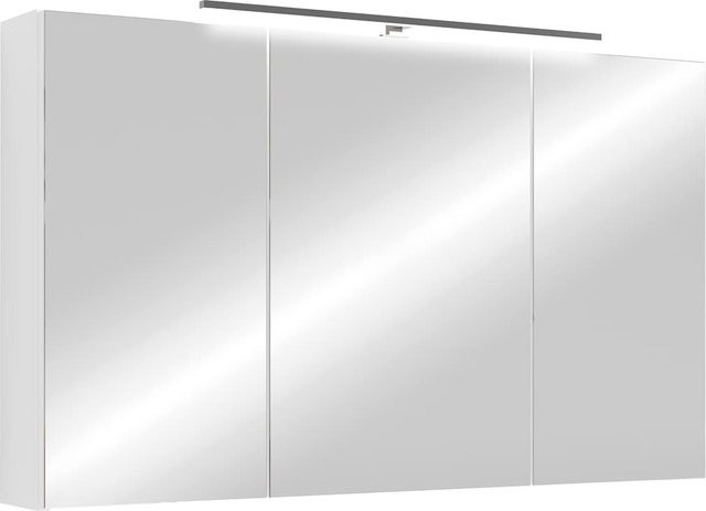 byLIVING Spiegelschrank SPREE in Weiß mit LED-Beleuchtung und Soft-Close-Türen, B/H/T: 100 x 60 x 15 cm - Bild 1