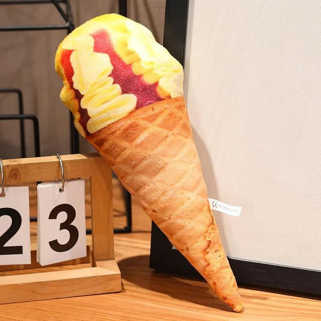 Yiran Toy Eiscreme Plüschkissen Gelb, 20 cm - Bild 1