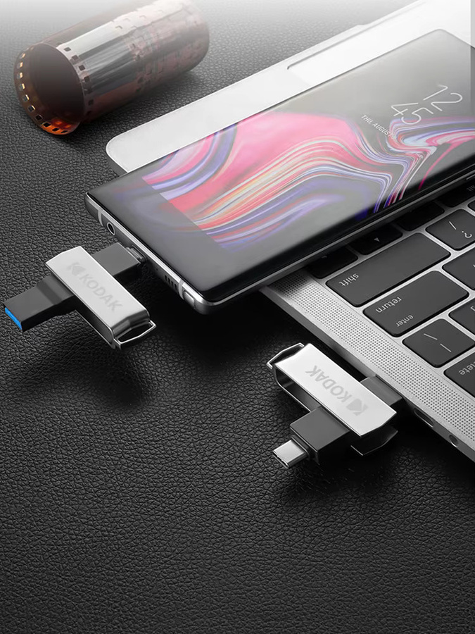 Kodak K273 Dual-Flash-Laufwerk USB 3.2 Typ C High Speed Pendrive aus Metall in Silber - Bild 6