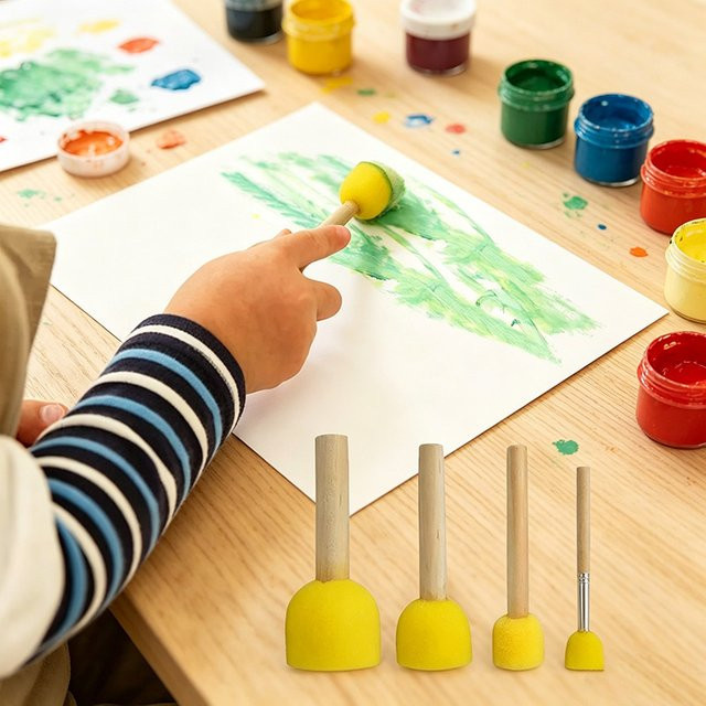 20 Stück Malsschwämme in Gelb zum Basteln und Färben mit Aquarellfarben - Bild 1
