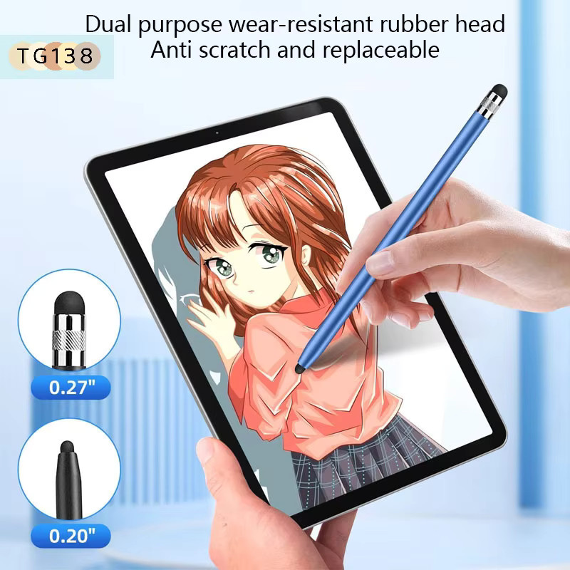Universeller kapazitiver Touchscreen-Stylus mit doppeltem Silikonkopf für Tablets und Smartphones - Bild 2