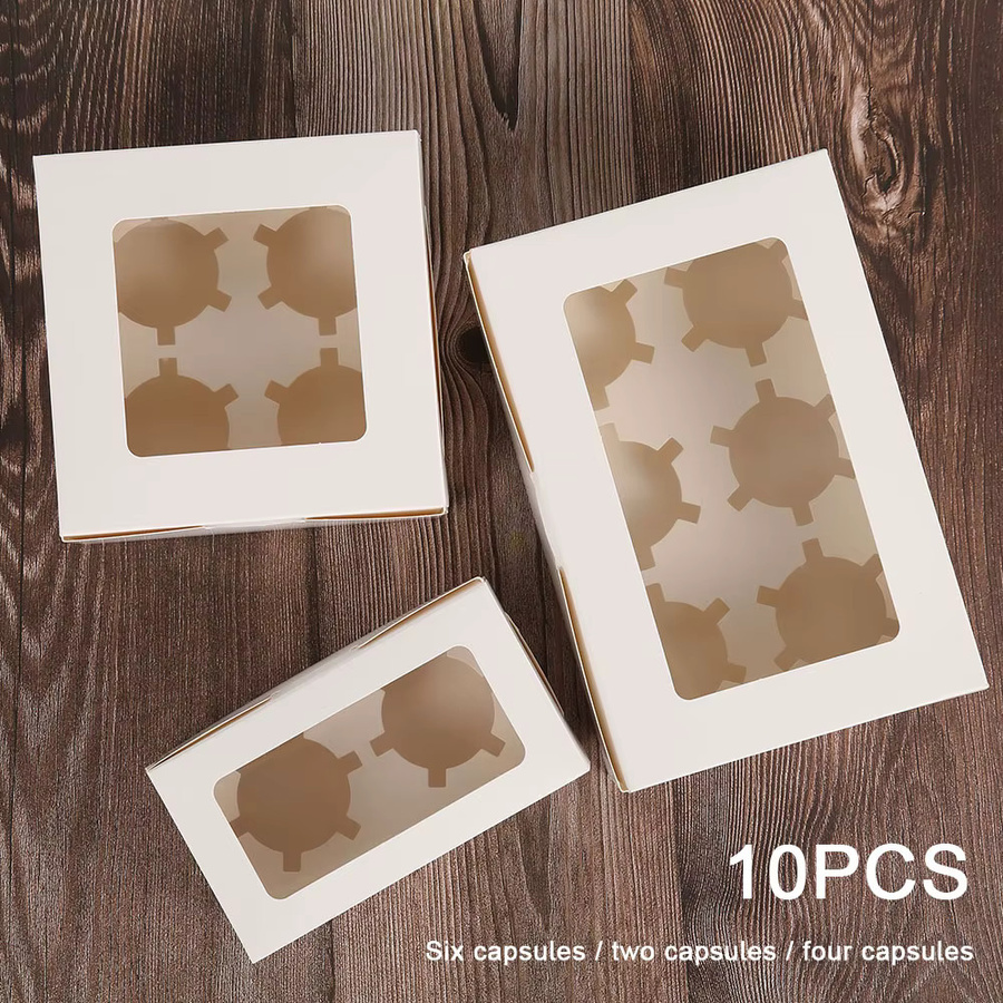 30 Stück Cupcake Verpackungsboxen aus Papier mit Sichtfenster in Weiß für Hochzeiten, Geburtstage und Feiern - Bild 2