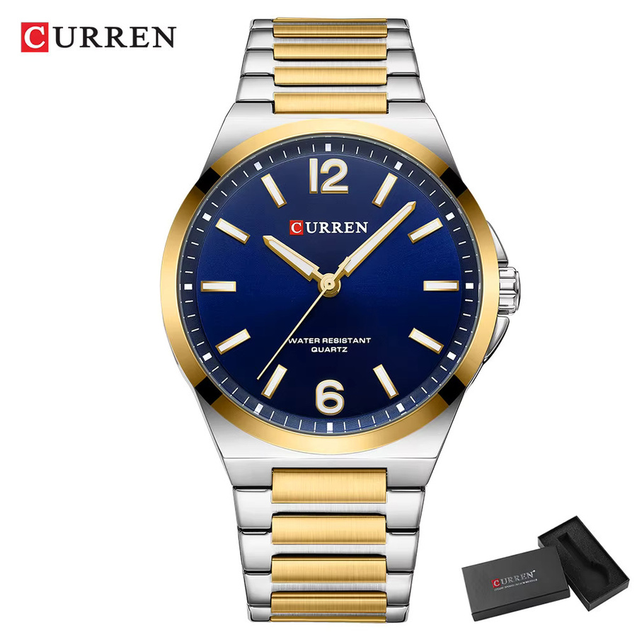 CURREN Armbanduhr, Quarz, Edelstahl, Bicolor, Blau, Herren - Bild 2
