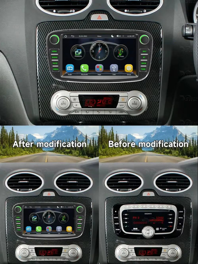 BQCC 7 Zoll 2Din Autoradio mit Bluetooth, Wireless CarPlay und Android Auto für Ford Focus S-Max Mondeo 9 Galaxy C-Max in Schwarz - Bild 6