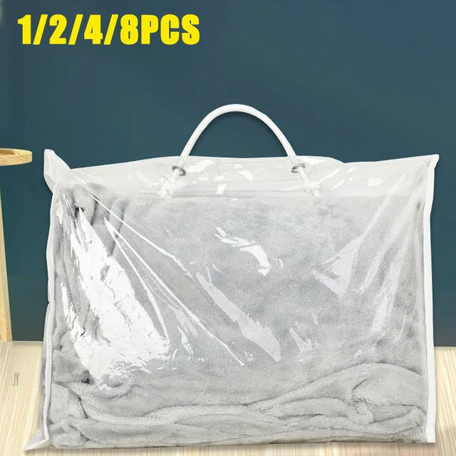 Transparente PVC Aufbewahrungstaschen für Bettwäsche, Kissen und Quilts in Blau - Bild 1