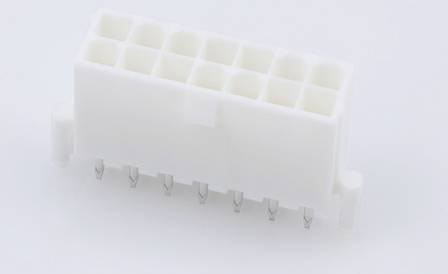 Molex Einbau-Stiftleiste Standard in Weiß mit Goldkontakten, 14 Polzahl - Bild 1