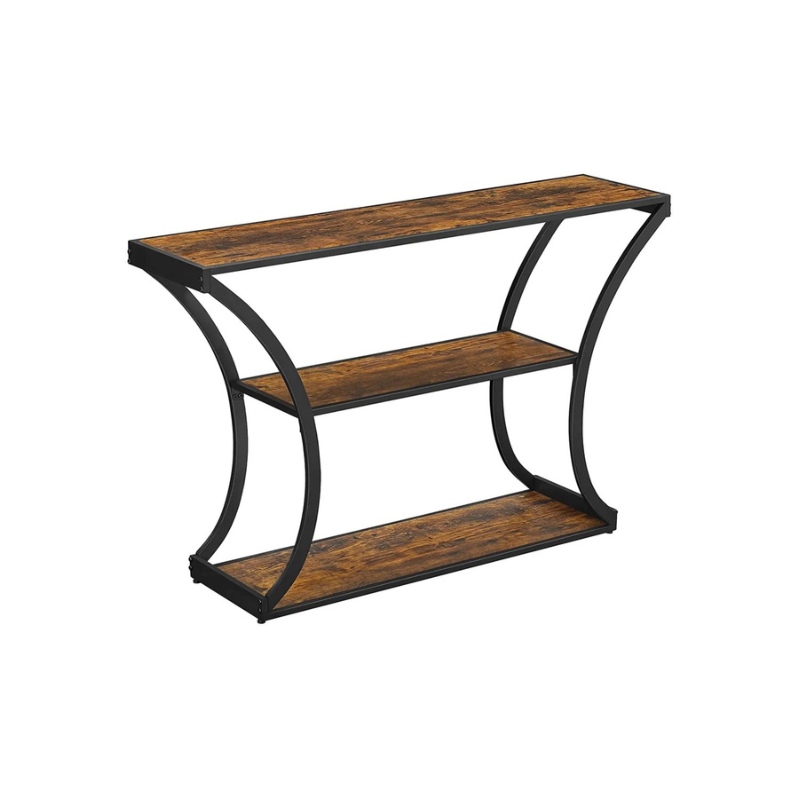 Vasagle Konsolentisch mit gebogenen Beinen in Braun-Schwarz, rustikaler Design-Tisch für Wohnzimmer, Küche oder Flur, B/T/H: 120 x 30 x 80 cm - Bild 2