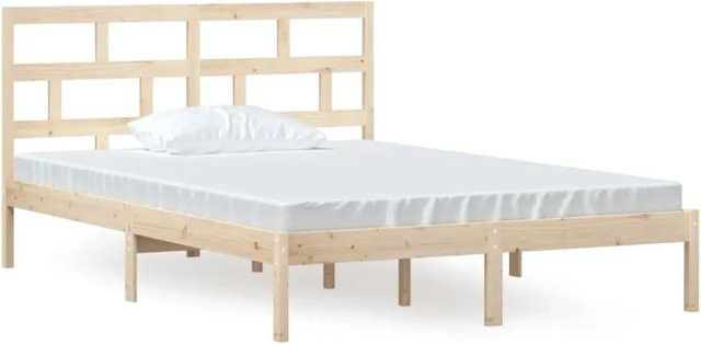 vidaXL Massivholzbett aus Kiefer in Modernem Design, B/T: 140 x 200 cm - Bild 1