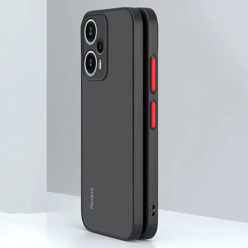 Hybrid-Hülle für Xiaomi Redmi Note 12 und Poco F5 in Schwarz mit matter Silikon-Abdeckung und Stoßstangen-Schutz - Bild 3