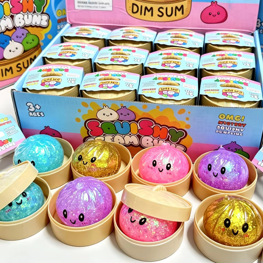 Bandai Simulations-Knödel-Squishies, Glitzer-Edition, weicher TPR-Teigball - Bild 3