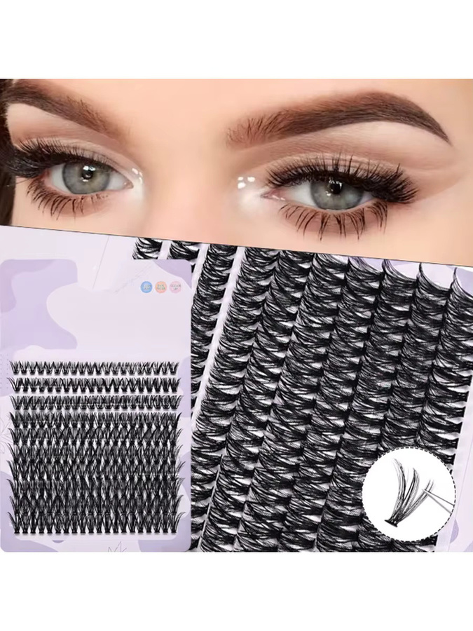 JIEFUXIN Wimperncluster, 200 Stück, 8–16 mm, D-Locken, Unisex - Bild 5