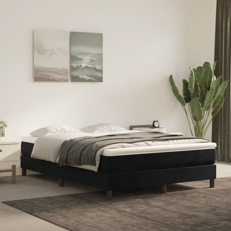 Vidaxl Taschenfederkernmatratze in Schwarz mit Samtbezug, B/T/H: 140 x 200 x 20 cm - Bild 1
