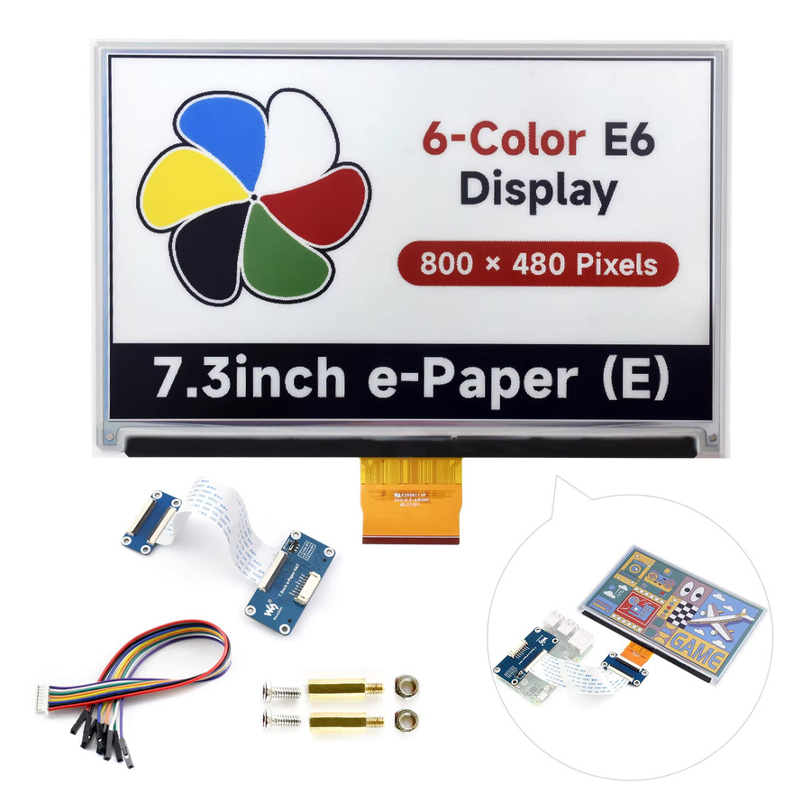 Waveshare 7,3 Zoll 6-Farben E-Paper Display mit geringem Stromverbrauch für Raspberry Pi, Jetson Nano, Arduino und STM32 - Bild 2