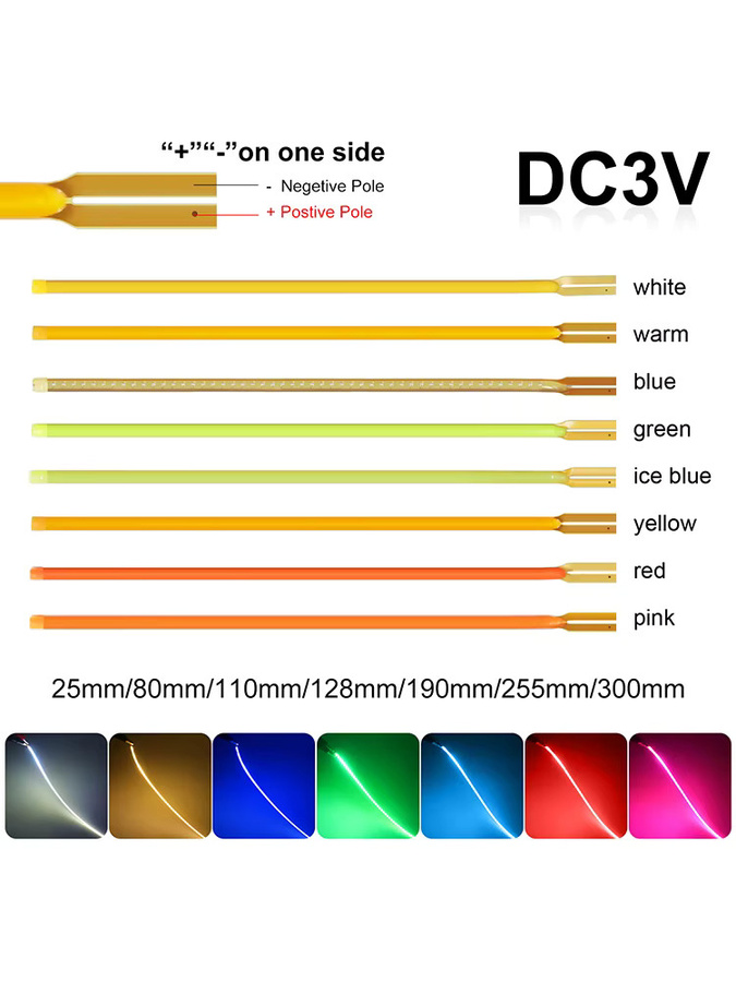 XUNATA COB LED Filament DIY Edison Glühbirne Teile, DC 3V, flexibel und zuschneidbar - Bild 3