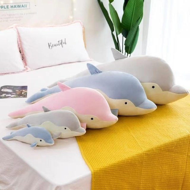 Delfin Plüschtier Puppe, Meerestier, grau, 35cm - Bild 1