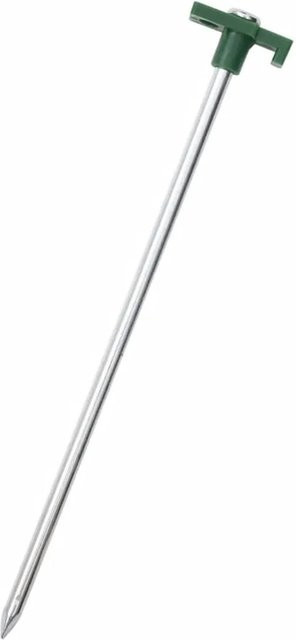vidaXL Zeltheringe aus verzinktem Stahl und PP, 24 Stück, Silbern und Grün, Länge: 25 cm, Durchmesser: 7 mm - Bild 1