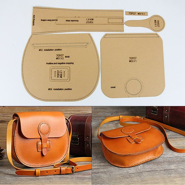 YOMDID DIY Handtaschen Muster Schablone für Leder und Papier in Beige - Bild 1
