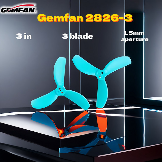 Gemfan 2826-3 Propeller, 3-Zoll, 2 Paar, Blau, Kunststoff - Bild 1