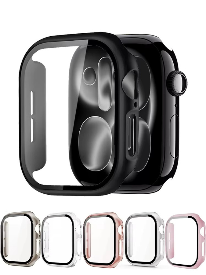 Apple Watch Hülle, Hard PC Bumper, Displayschutzfolie, 42 mm, 46 mm, Orange - Bild 7