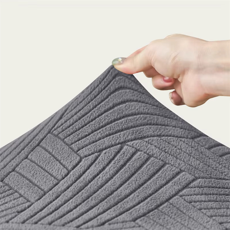 Yupartex Jacquard Esszimmerstuhlbezüge in Grau, elastische Stretch-Schonbezüge für Küchenstühle - Bild 3