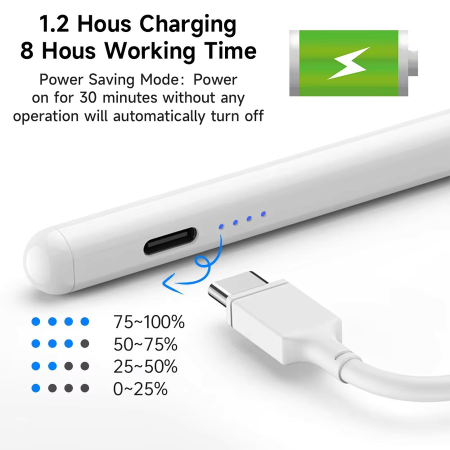 EMTRA Stylus Apple Pencil Ersatz für iPad Air, Pro und Mini in Weiß - Bild 4