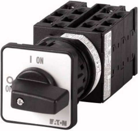 Eaton Stufenschalter T0, 20 A, Zentraleinbau, 6 Baueinheiten, 12 Kontakte, 45°, rastend mit 0-Stellung, Schwarz, IP65, Flush-Design - Bild 1